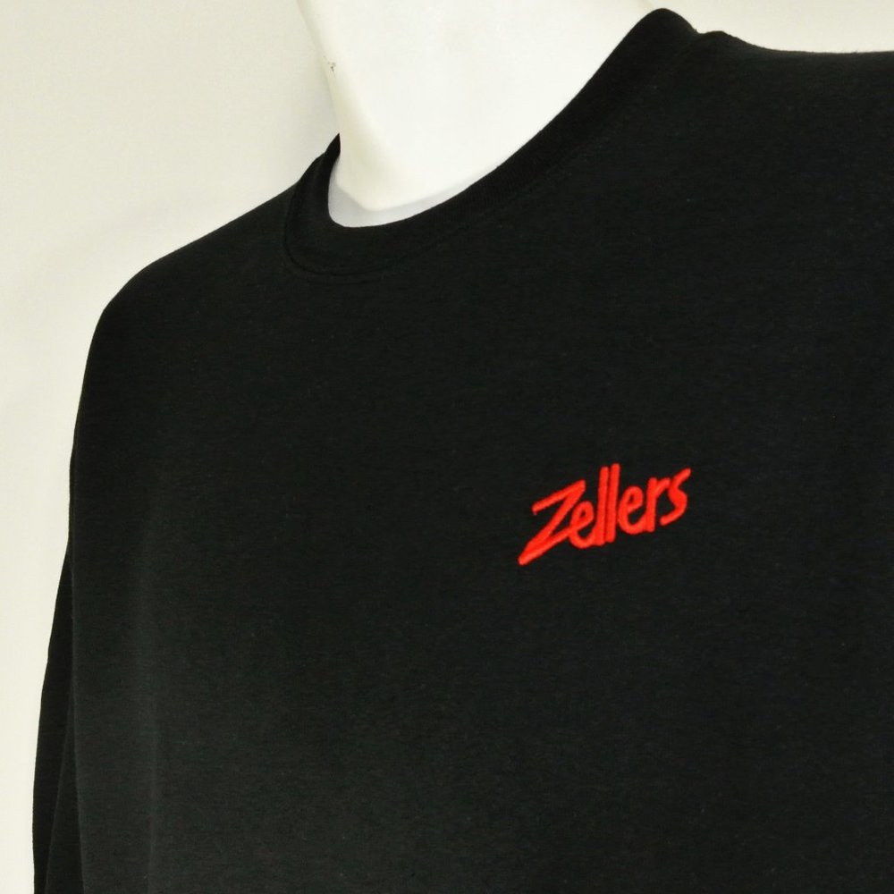 ZELLERS Vintage Black Sweatshirt Employee Uniform Shirt Size S Small